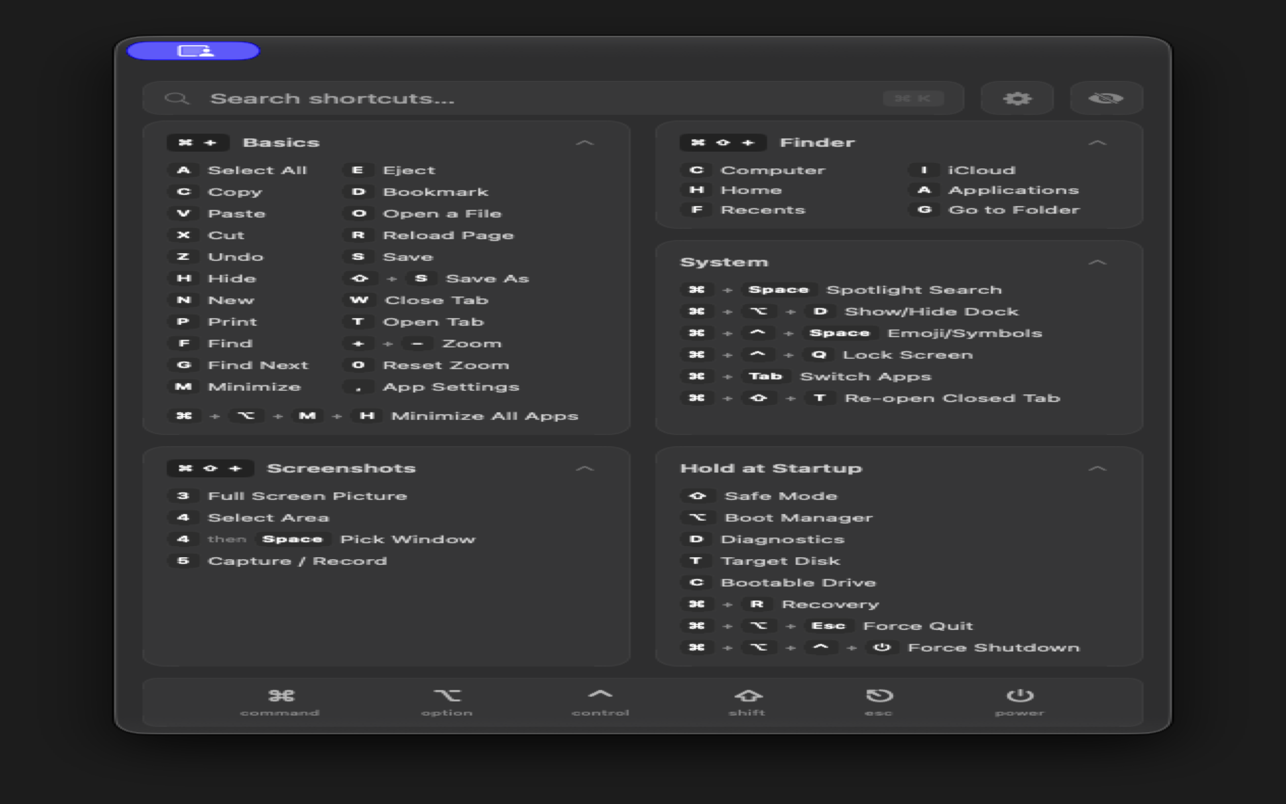 KeySticker — macOS Shortcut Panel