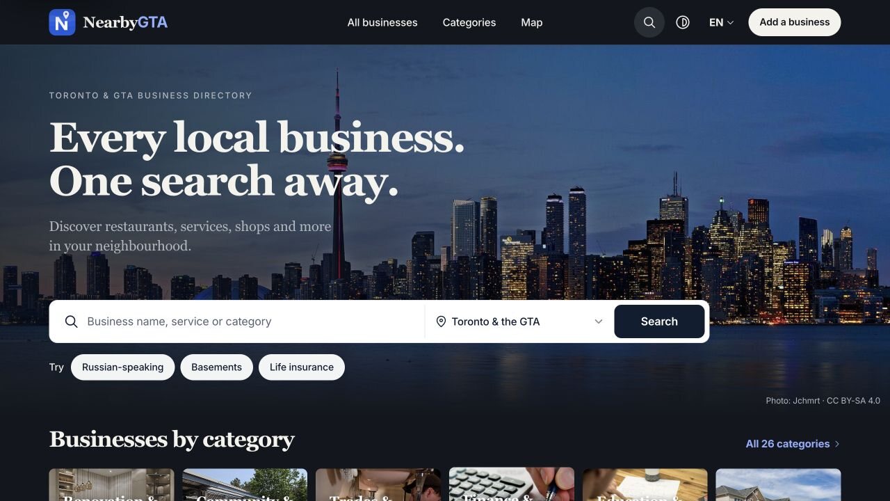 NearbyGTA — Local Business Directory